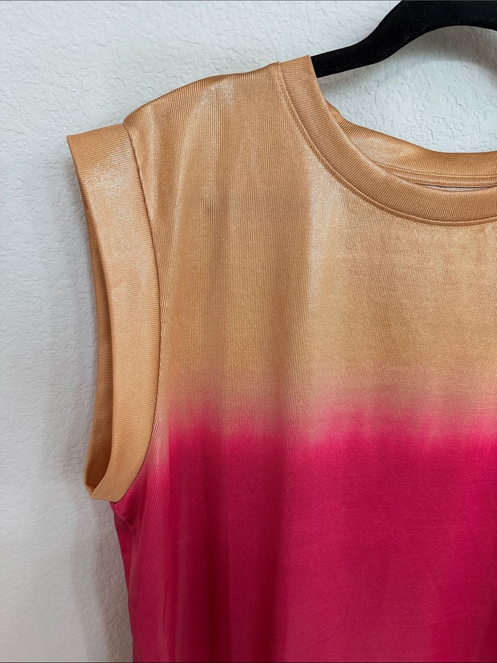 Anthropologie Gold-to-Fuchsia Shimmer Ombre Sleeveless Tank - Picture 6 of 6